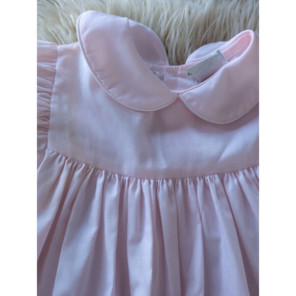 Vintage Bryan Pale Pink Lace 2T Pinafore Ruffle Short Sleeve Christening Dress - Picture 11 of 11